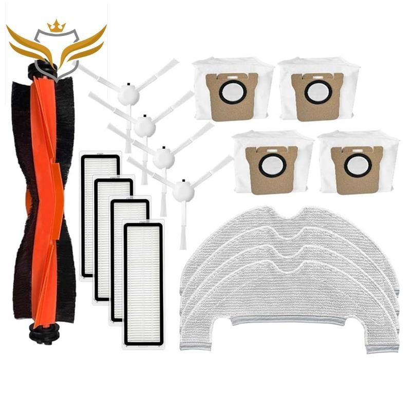 1Set Acessórios De Substituição Adaptado Para Xiaomi X10/B102GL Aspirador De Robô Escova Lateral Principal Panos De Esfregão Com Filtro HEPA Sacos De Pó Peças De Reposição em Oferta na Shopee