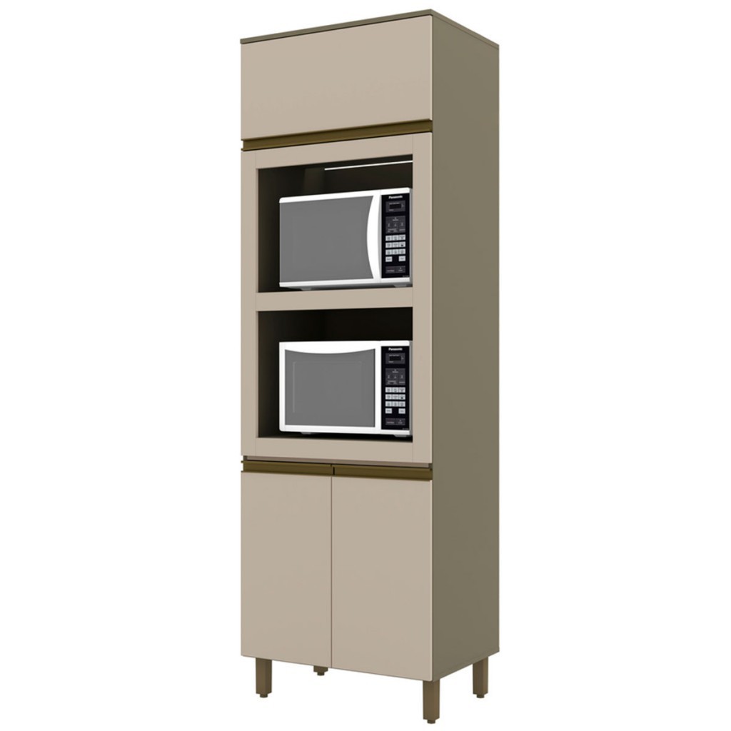 Torre Quente évelin 3 Portas 1 Prateleira Duna/Cristal - Henn em Oferta na Shopee