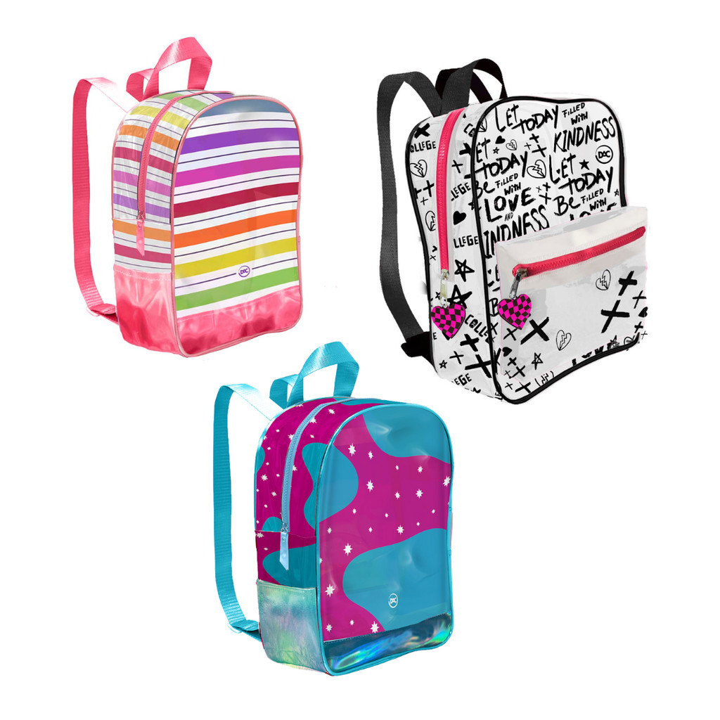 Mochila de Costas Colorida DAC - Escolar PVC Cristal Enjoy College Rock Pop Rosa Azul em Oferta na Shopee