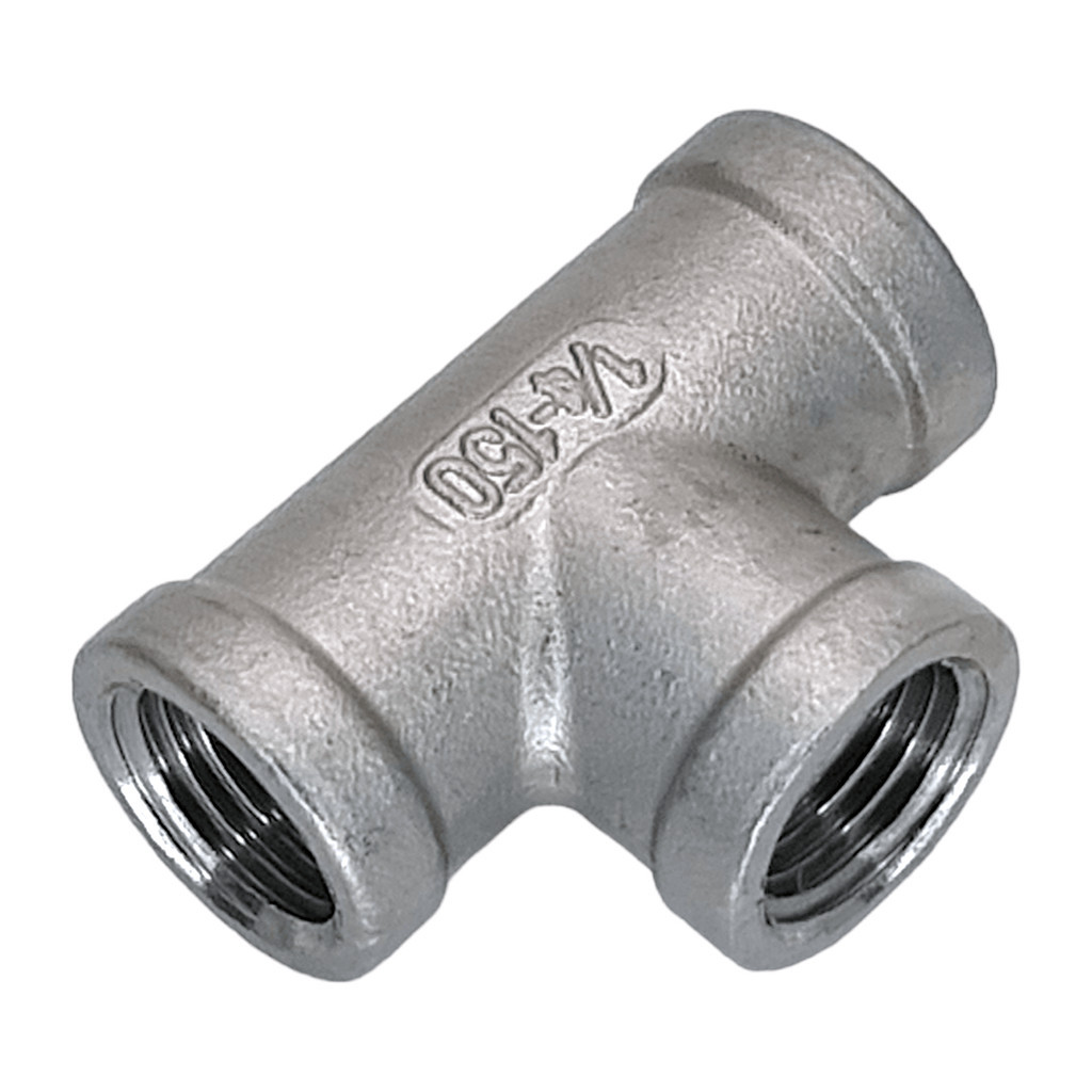 Conexão 3 vias União T Tê Rosca BSP Fêmea Inox 304 - 1/4 pol em Oferta na Shopee