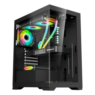 GABINETE GAMER K-MEX AQUARIO POSEIDON CG-11G4 PRETO ATX LATERAL EM VIDRO SEM FAN em Oferta na Shopee