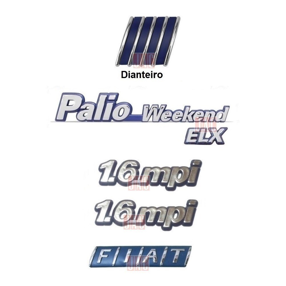 Kit Emblemas Palio Weekend Elx + 1.6 Mpi + Fiat - 1997 À 00