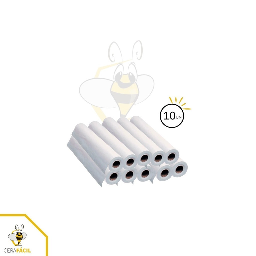 Lençol Papel Bobina Descartável 70 x 50m Cera Fácil 10un