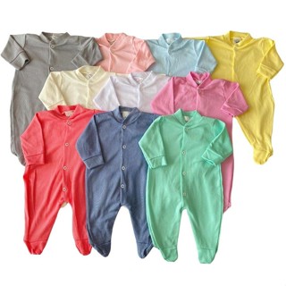 Kit Macacão 2 Peças Malha Canelada Bebê em Oferta na Shopee