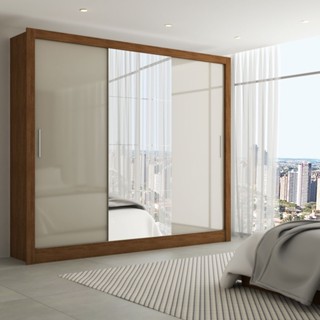 Guarda-Roupa Casal Katherine 3 Portas 3 Gavetas com Espelho em Oferta na Shopee