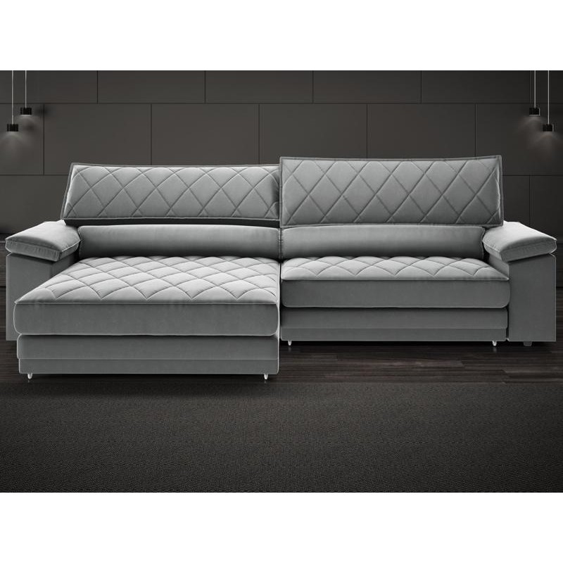 Sofá de Duplo Molejo com Carregador USB, Retrátil e Reclinável Valencia 2,10m Veludocristal Cinza- NETSOFAS em Oferta na Shopee