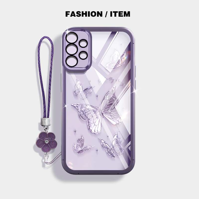 Caixa De Telefone Estilo YBD INS Para Samsung Galaxy A23 A32 A33 A52S A52 A72 A73 A53 A530 4G 5G Borboleta De Nicho Equipada Com Proteção De Lente