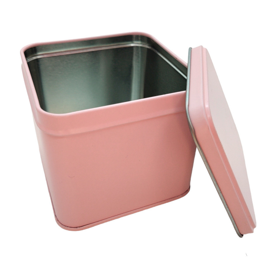 Lata de Metal Quadrada - Rosa - 8,5x8cm - 1 unidade - Rizzo - Home & Living