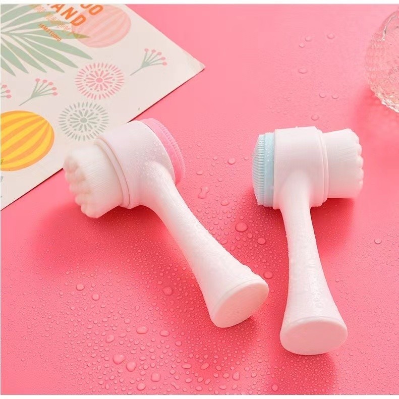 Atacado--Kit12 Escova Limpeza Facial 2 Em 1 Aparelho Massagem Esponja Com Caixinha Unitario em Oferta na Shopee