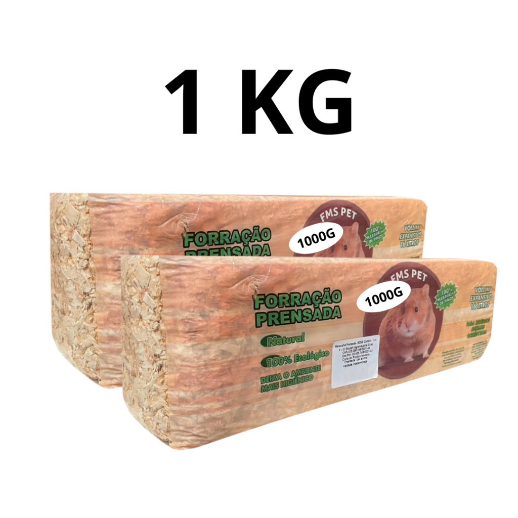 kit 2 Serragem Pinus Prensada Composteira Minhocário Hamster Ratos Cobra Roedores 1 Kg Pó de Serra