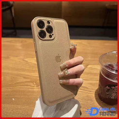 Luxo Lichia Padrão Couro Do Plutônio Caso De Proteção Da Lente Câmera Para iPhone 18 17 16 15 14 13 12 11 Pro Max