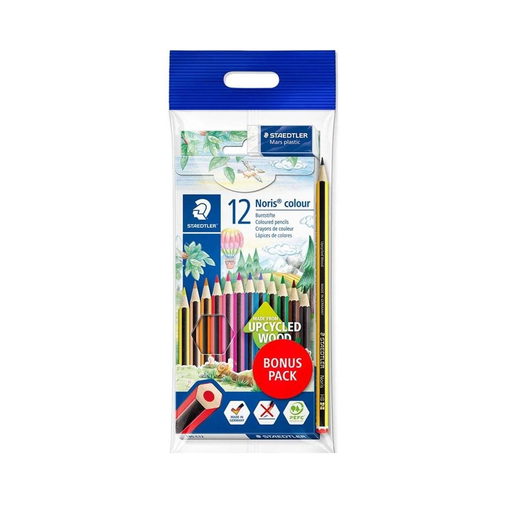 Lapis de Cor Sextavado 12Cores+Borracha+Lápis HB Staedtler
