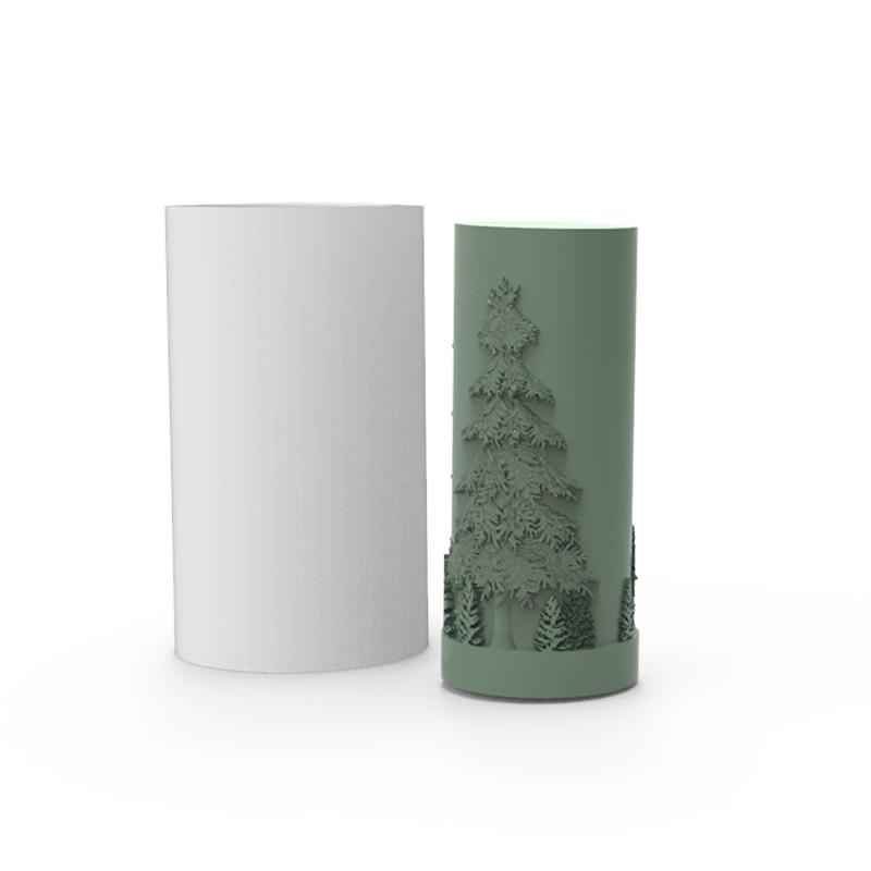 Molde de Silicone Vela Cilindrica Decorativa de Natal - MOD 1
