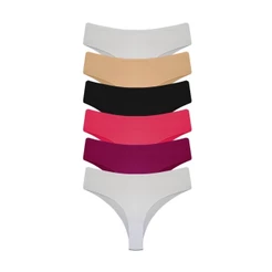 Kit 6 Calcinha Tanga Microfibra Feminina Sortida
