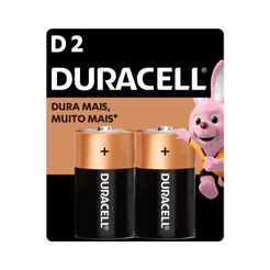 Pilha Duracell Alcalina Grande D com 2 unid.