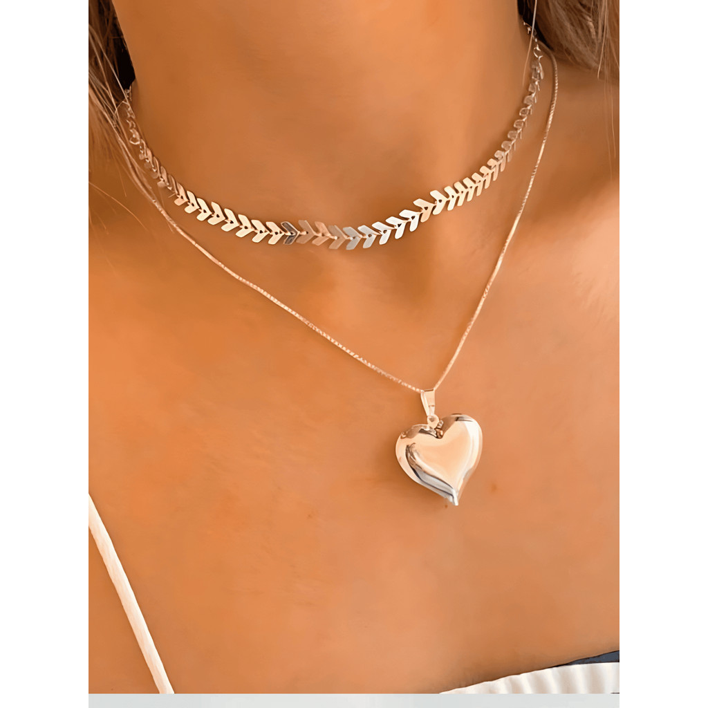 Colar Choker feminina Folheado Banhada a Prata 925 1 unidade Tipo Escama de Peixe