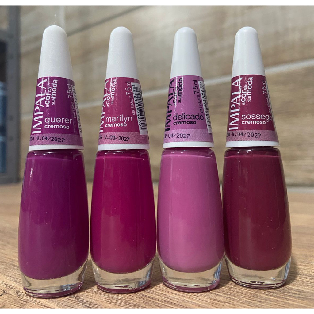 Kit 4 Esmalte Impala Querer , Marilyn , Delicado e Sossego em Oferta na Shopee