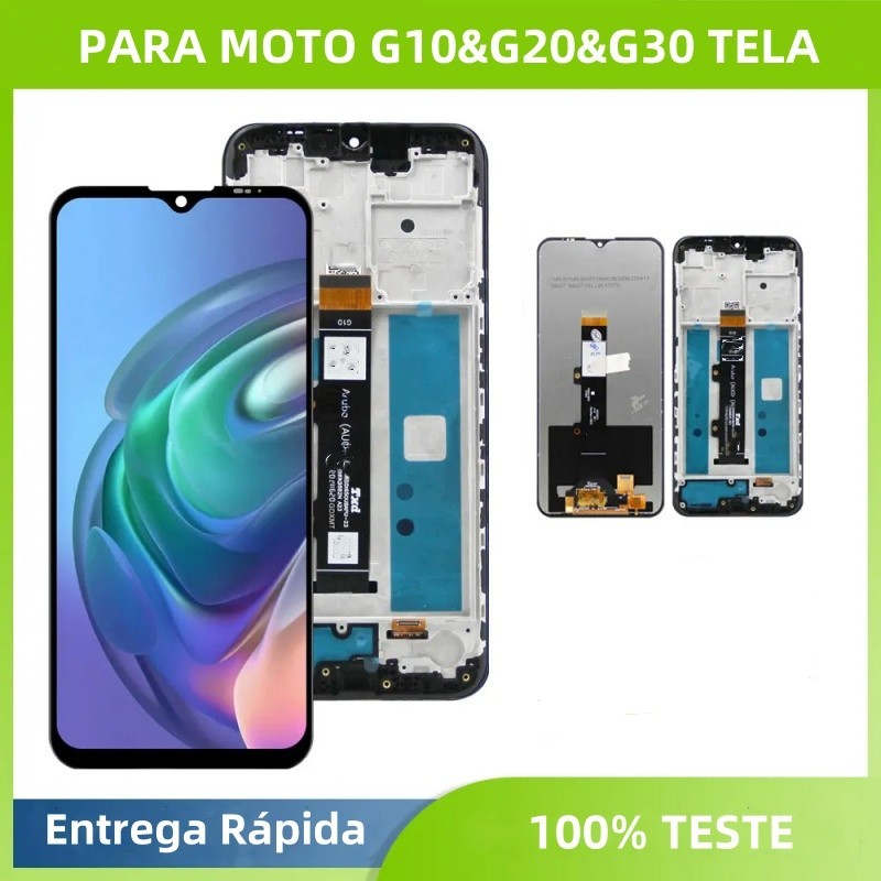 6.5'' Vivid Display Para Motorola Moto G10&G20&G30 Tela Frontal Nova Lcd Com Aro
