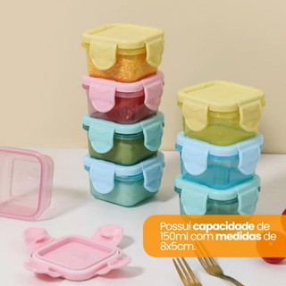 Kit 8 Mini Pote Lancheira Marmita Para Lanche 4 cm Cores Aleatórias