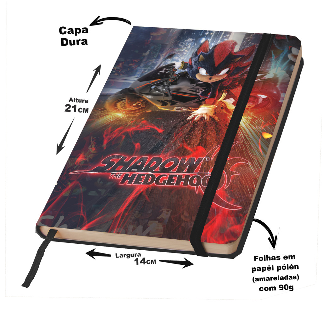 Caderno  SONIC E SHADOW SKETCHBOOK ou anotações  21X14cm em Oferta na Shopee