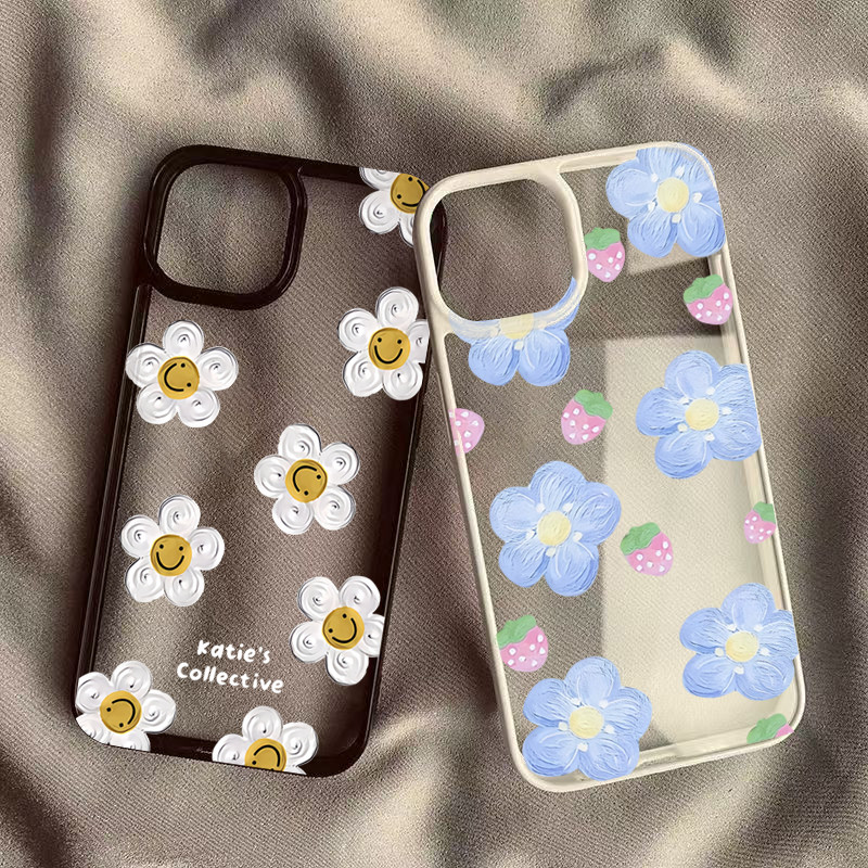 Capa De Telefone Macia Transparente Para Samsung A55 A15 A36 A05 A05S A35 A06 A16 A26 A56 A54 A12 A52 A34 5G A32 Flor Pa