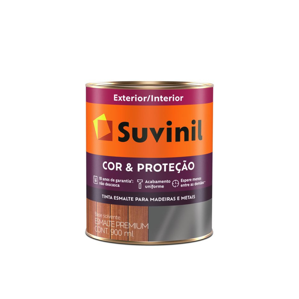 Tinta Esmalte Cor & Proteção Acetinado Várias Cores 0,9L Suvinil em Oferta na Shopee