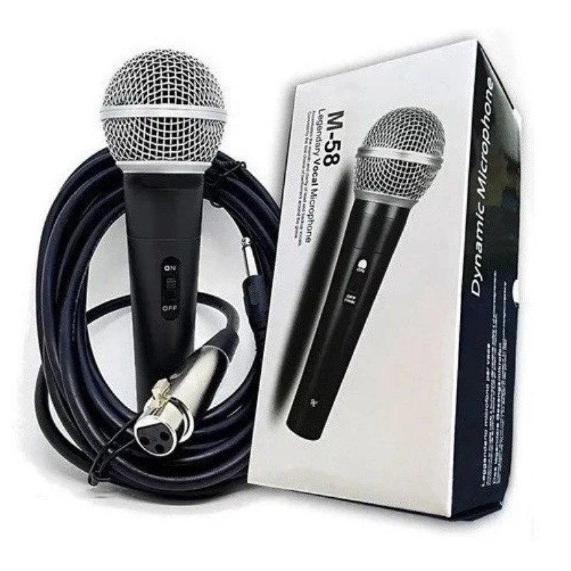 Microfone Profissional Com Fio de 5 Metros Dinâmico Ms-58 Envio imediato em Oferta na Shopee