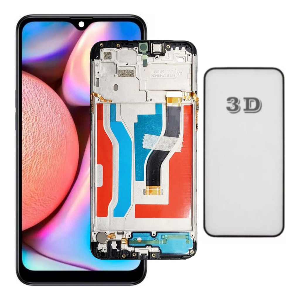Tela Display Frontal Compatível A10s A107  Com Aro Topp