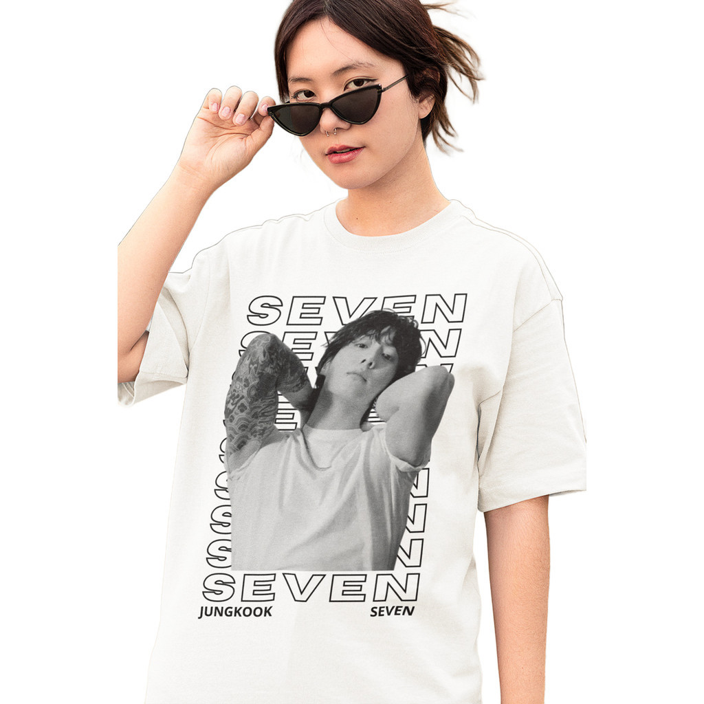 Camiseta Básica Seven Jungkook Bts Seven Unissex unissex