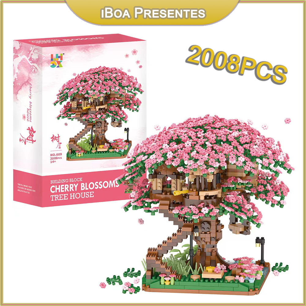 2008 DIY Blocos De Construção Árvore Flor De Cerejeira Romântico Flor De Cerejeira Casa Namorada Presente em Oferta na Shopee