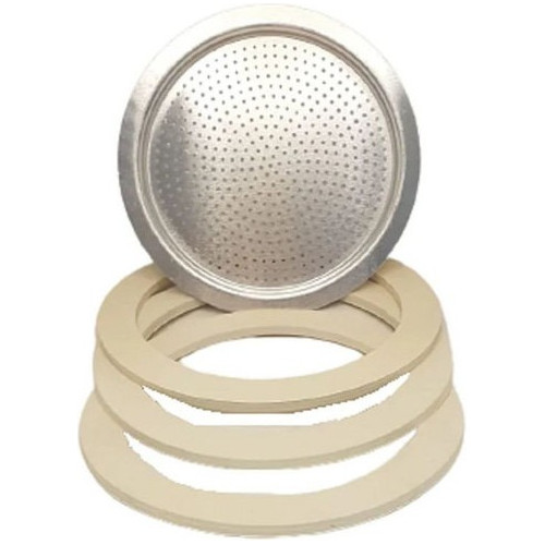 Filtro De Cafeteira Italiana 3 Xícaras Com 3 Anéis Vedação em Oferta na Shopee