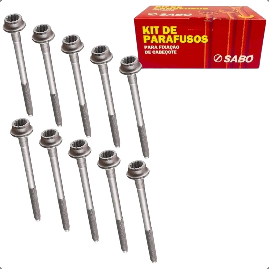 Jogo Parafuso de Cabeçote Sabó Fox Gol G3 G4 G5 G6 Voyage Polo Saveiro Spacecross 1.0 1.6 8v EA111 em Oferta na Shopee
