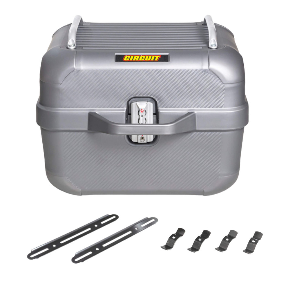 Bau Bauleto Smart para Moto com Porta USB Circuit 28 Litros até 9kgs Titanium - BA002-024 em Oferta na Shopee