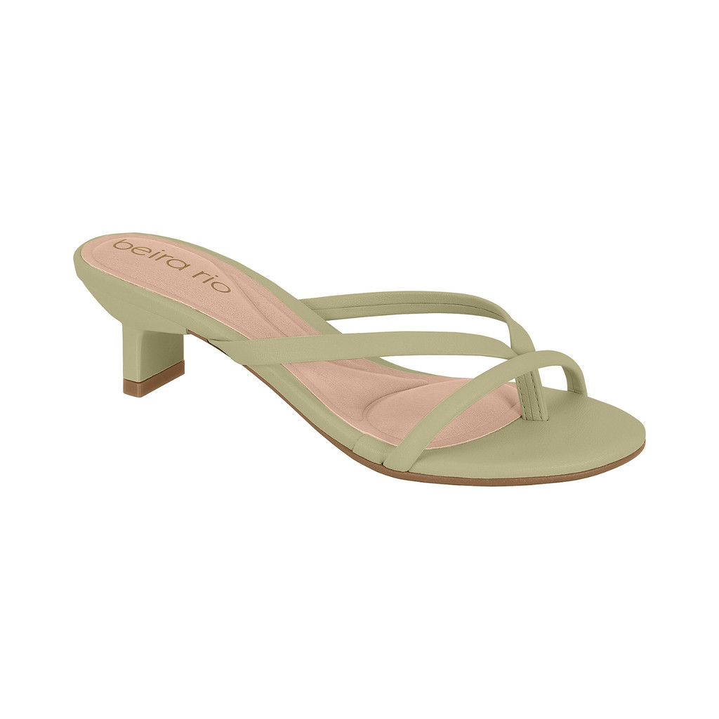 Tamanco Feminino Beira Rio Salto Baixo Tiras Cruzadas Dedo