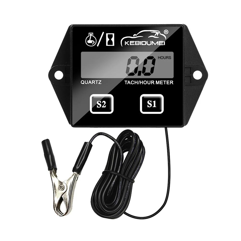 Medidor Digital De Tacômetro Para Motor , De Hora Com Clipe , À Prova D'água , RPM , Display LCD Motocicleta , De Curso 