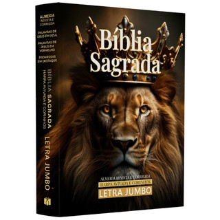 Bíblia Sagrada | ARC | Harpa Avivada e Corinhos | Jumbo | Capa Dura Leão Rei em Oferta na Shopee