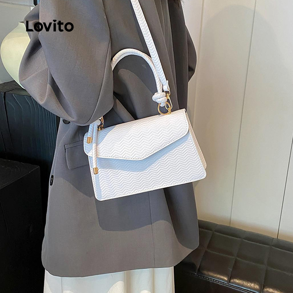 Detalhes do Lovito Casual simples e moderno alças com nó versátil bolsa de ombro pequena para mulheres LFA71219