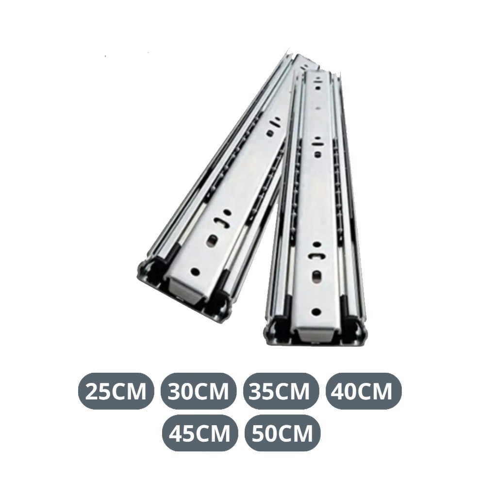 Corrediça Para Gaveta Trilho Telescópico o Par 35kg  Light Tamanhos Variados 25 cm 30 cm 35 cm 40 cm 45 cm 50 cm X