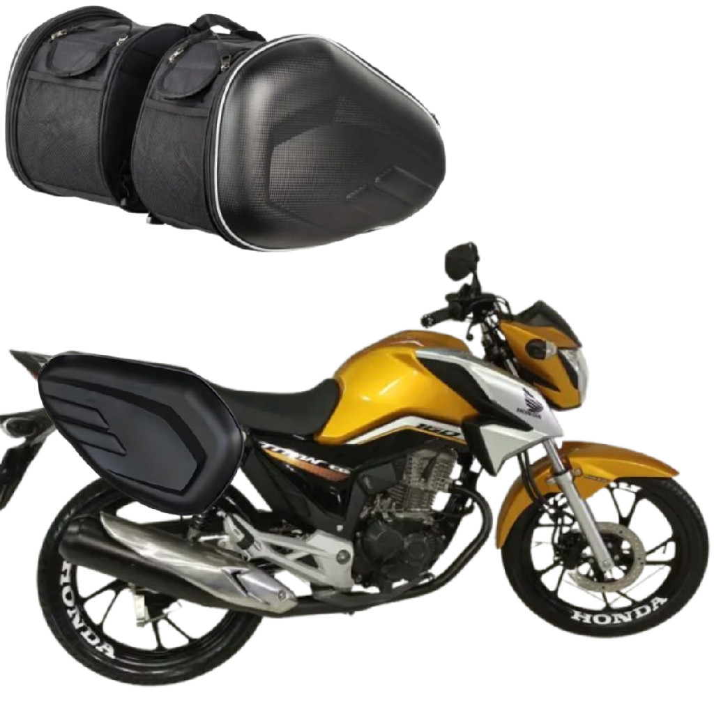 Bolsa Motos Bag Bau 58L Lateral Honda Cg Fan Titan Sport Mix Flex Ks Es Esi 150 160 Baslu