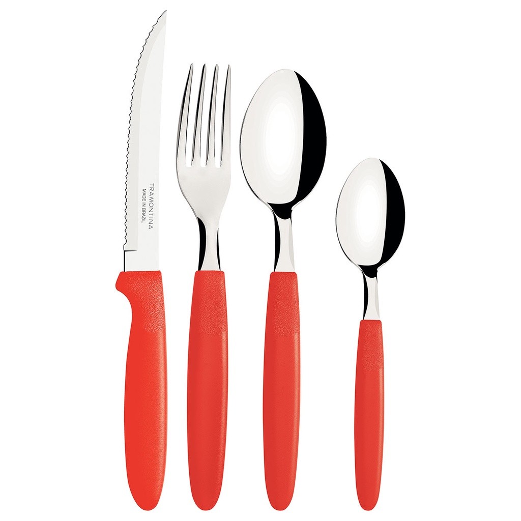 Faqueiro Tramontina Ipanema Inox Vermelho 24 Peças Serve até 6 Pessoas — imagem 2 de 2