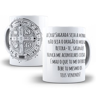 Caneca São Bento Católica Gospel Porcelana Personalizada 4 em Oferta na Shopee