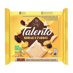 Chocolate Garoto Talento Branco com Cereais 85g