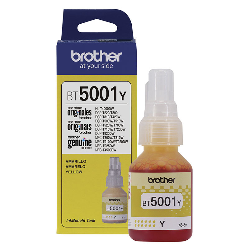 Garrafa de tinta original Brother para InkTank BT5001Y Amarelo 48,8ml em Oferta na Shopee