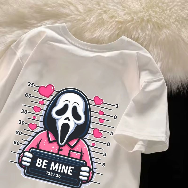 Camiseta feminina ghost face love be mine algodão fio 30.01 camisa blusa p