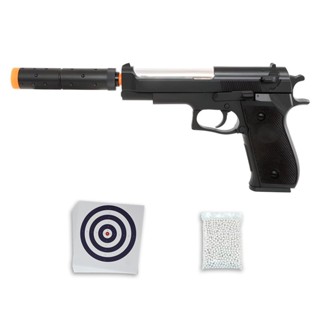 Pistola AirSoft Spring Beretta M22 6mm Preta - Double Eagle + Esfera + Alvo em Oferta na Shopee
