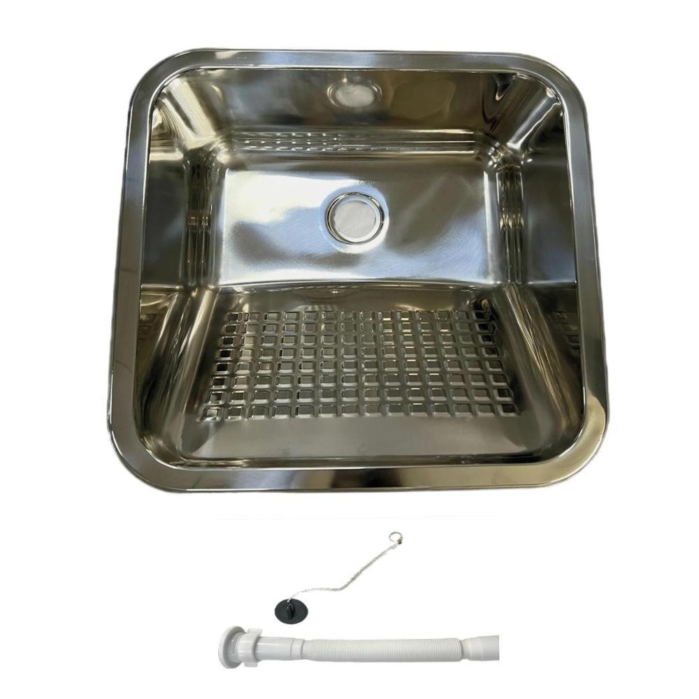 Tanque Lavanderia Aço Inox 201 Belcca 45x45cm Com Válvula e Sifão - TL201-02 
 em Oferta na Shopee