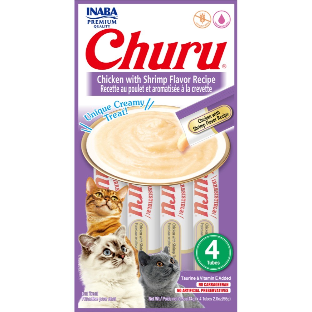 Petisco Churu Galinha e Camarão para Gatos 56 g