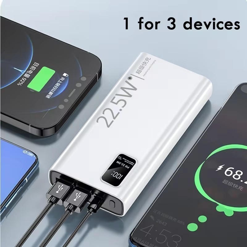 Carregador Portátil 20000mah grande capacidade power bank 22.5w rápido portátil bateria Com Tela Lcd 100% Original em Oferta na Shopee