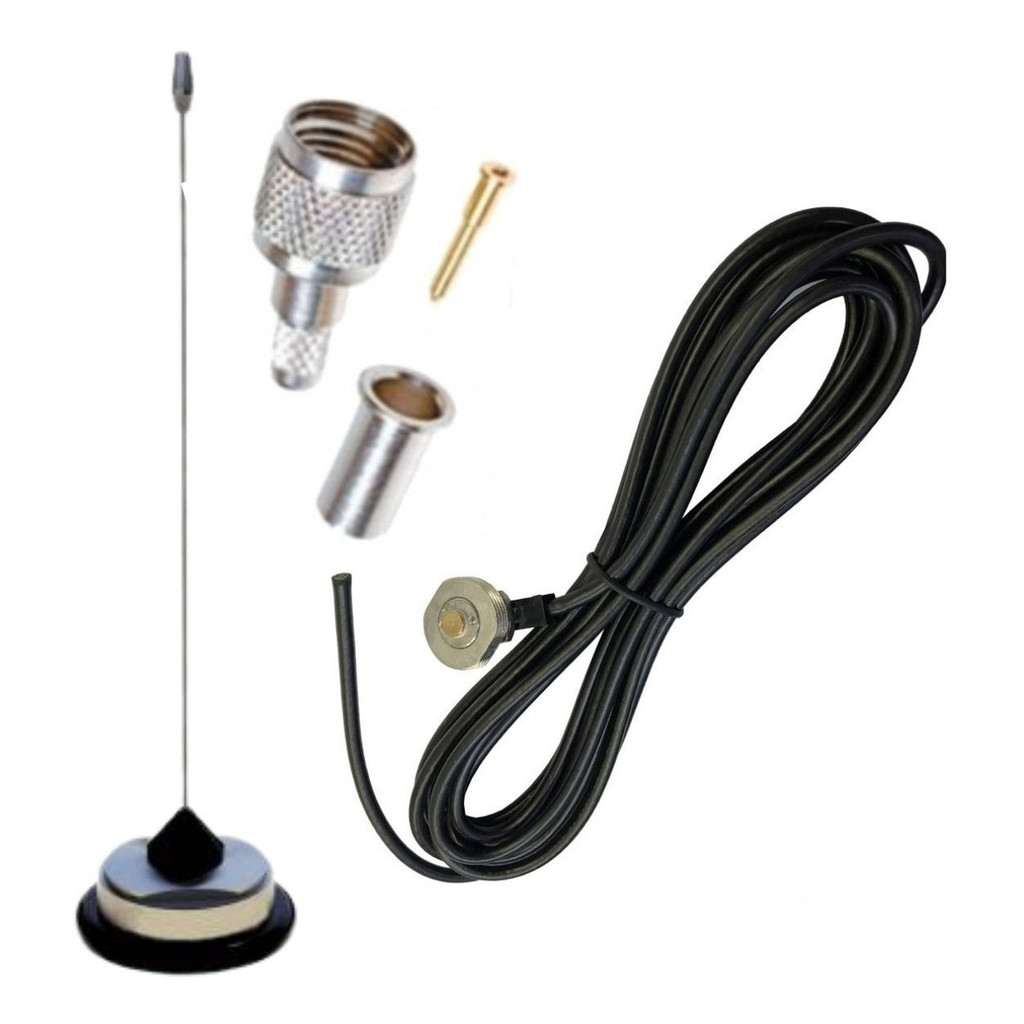Antena Móvel Ars Eletronica Vhf Fm 1/4 De Onda Cabo 5m Mv00a