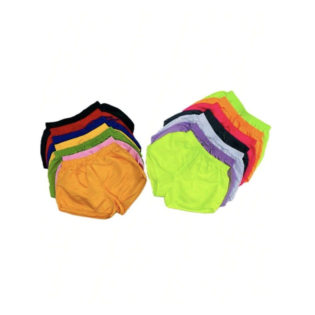 Kit 6 short Feminino Shorts Tactel Moda Praia Piscina Academia